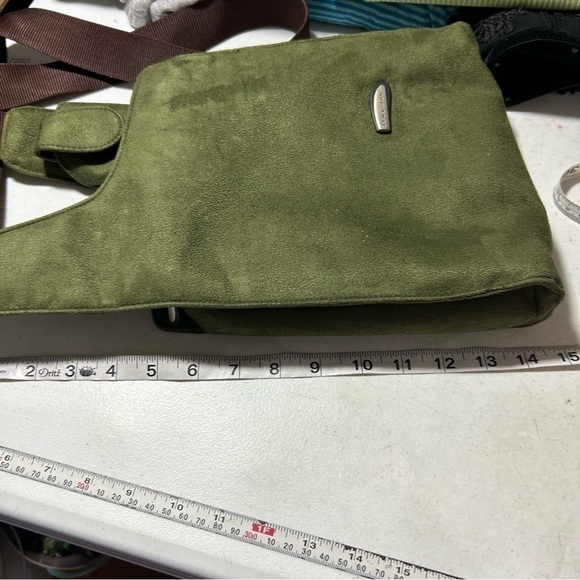Travelon AntiTheft Shoulder Bag Crossbody Convertible Travel Green MicroSuede - Picture 5 of 11